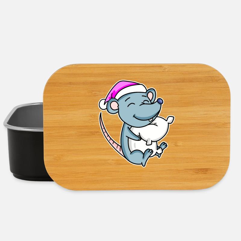 Maus Müde Ausschlafen Schlafen Mädchen - Lunch Box - Schwarz
