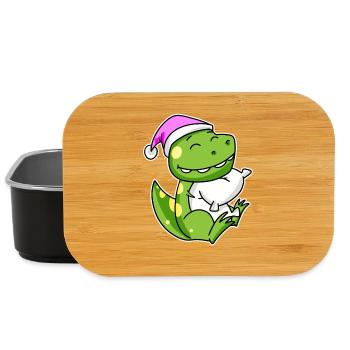 Dinosaur Tired Sleeping Sleeping Girl - Lunch Box - black - Front