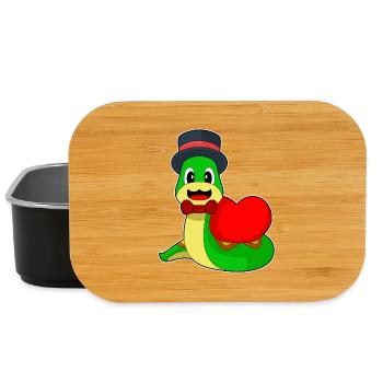Snake Groom Heart Wedding - Lunch Box - black - Front