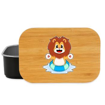 Été de nage dans le cercle de nage du lion - Boîte à goûter - noir - Devant