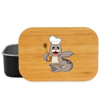 Seehund Koch Kochtopf Kochen - Lunch Box - Schwarz - Vorne