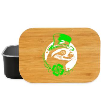 Faultier St Patricks Day mit Klee und Hut - Lunch Box - Schwarz - Vorne