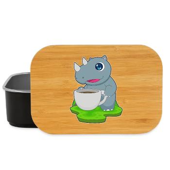 Nashorn Tasse Kaffee - Lunch Box - Schwarz - Vorne
