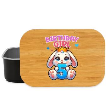 Anniversaire Fille, Anniversaire Enfants, 5 Ans, Fille - Boîte à goûter - noir - Devant