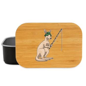 Känguru Angler Angelrute Angeln - Lunch Box - Schwarz - Vorne