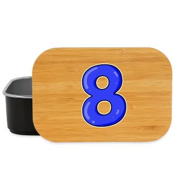 Number 8 Number Eight Motif Blue - Lunch Box - black - Front