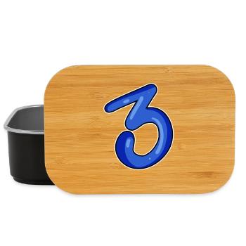Drei - 3 - Nummer 3 - Zahl 3 - Lunch Box - Schwarz - Vorne