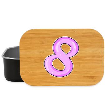 Number 8 Number Eight Motif Pink - Lunch Box - black - Front