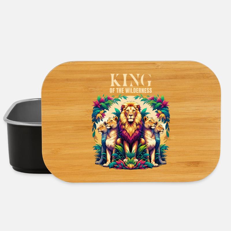 Löwe King of The Wilderness Savanne Steppe Afrika - Lunch Box - Schwarz