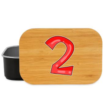 Zwei - 2 - Nummer Zahl - Lunch Box - Schwarz - Vorne
