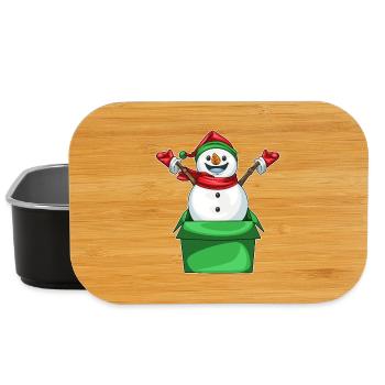 Snowman Christmas Cardboard Box - Lunch Box - black - Front