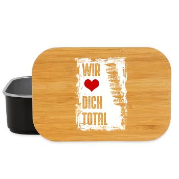 Rostock | Wir lieben dich total | Fussballverein - Lunch Box - Schwarz - Vorne