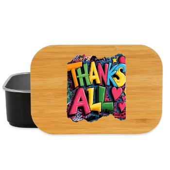 Happy Thank You Graffiti Design - Lunch Box - black - Front