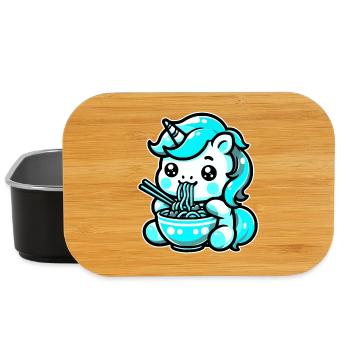 Japanese Kawaii Unicorn Ramen Asian Cuisine - Lunch Box - black - Front