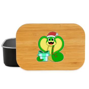 Snake Christmas Package - Lunch Box - black - Front