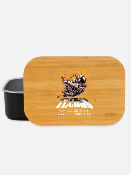 Astronaut im Sprayer-Splash Techno - Lunch Box - Schwarz