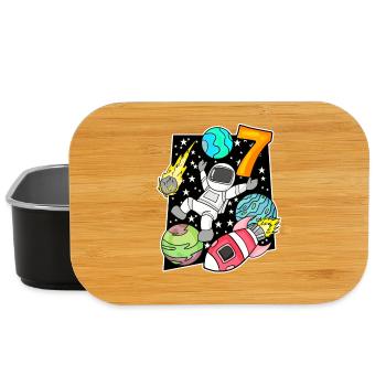 7 Birthday Boy Astronaut - Lunch Box - black - Front
