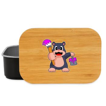 Maulwurf Maler Pinsel Malen - Lunch Box - Schwarz - Vorne