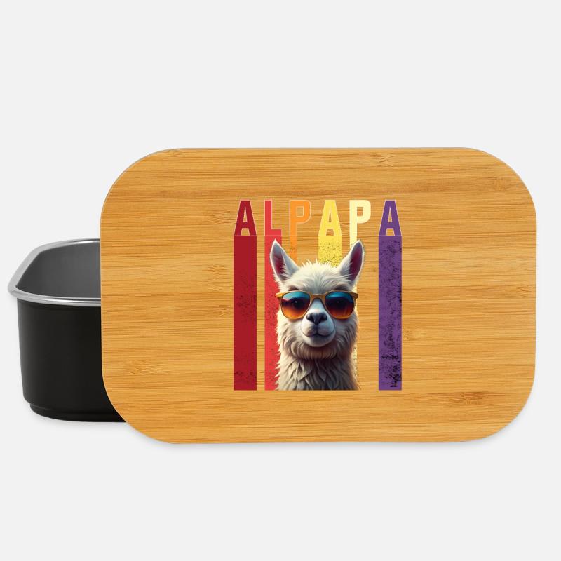 Lustiger Alpakaparameter mit Sonnenbrille - Lunch Box - Schwarz