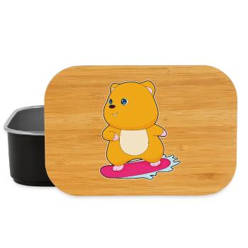 Snowboardeur Hamster Snowboard Sports d’hiver - Boîte à goûter - noir - Devant