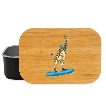 Giraffe Snowboarder Snowboard - Lunch Box - black - Front