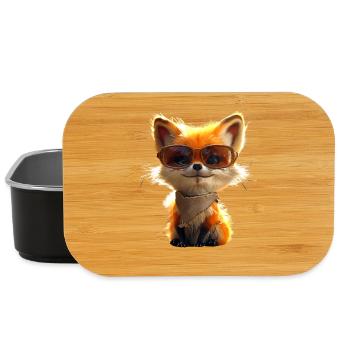Fox I Love Foxes Red Fox Wild Cute Fox - Lunch Box - black - Front