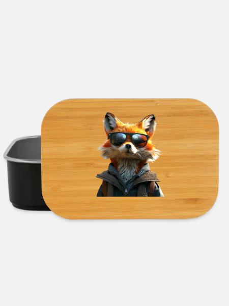 Renard J’aime les renards Renard roux Renard mignon sauvage - Boîte à goûter - noir