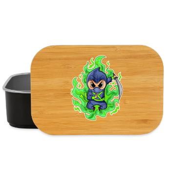 Ninja Motiv Feuer Grün - Lunch Box - Schwarz - Vorne