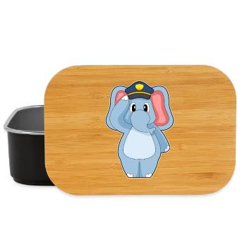 Elephant Policeman Police - Lunch Box - black - Front