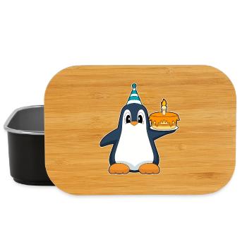 Penguin Birthday Cake - Lunch Box - black - Front