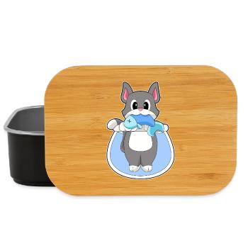 Katze Fisch - Lunch Box - Schwarz - Vorne