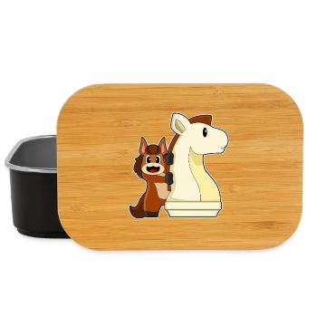 Pferd Schachfigur Springer Schach - Lunch Box - Schwarz - Vorne