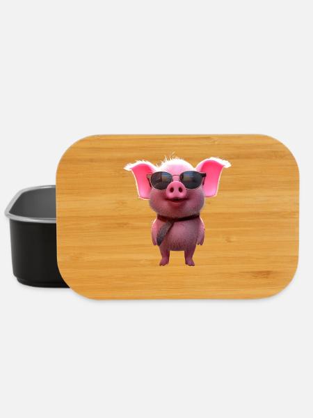 Schwein Hausschwein Schweine Ferkel Schweinchen - Lunch Box - Schwarz