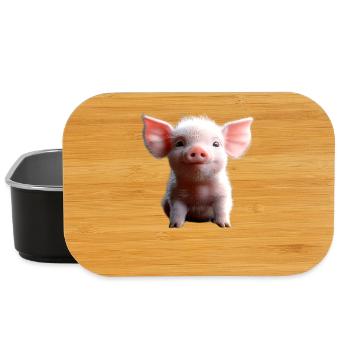 Schwein Hausschwein Schweine Ferkel Schweinchen - Lunch Box - Schwarz - Vorne