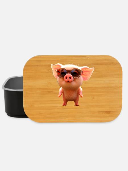 Cochon domestique Cochon Cochon Porcelet Cochon - Boîte à goûter - noir