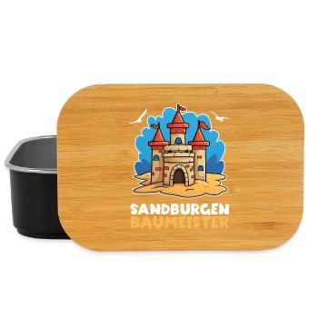 Sandburg Sand Strand Meer – Sandburgen Baumeister - Lunch Box - Schwarz - Vorne