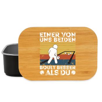 L’un de nous deux boult - bouler petanque - Boîte à goûter - noir - Devant