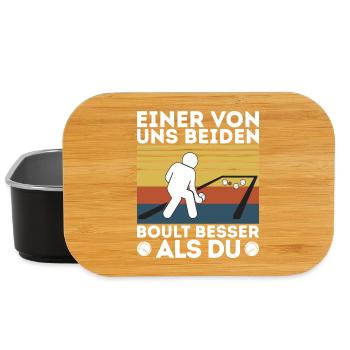 L’un de nous deux boult - bouler petanque - Boîte à goûter - noir - Devant