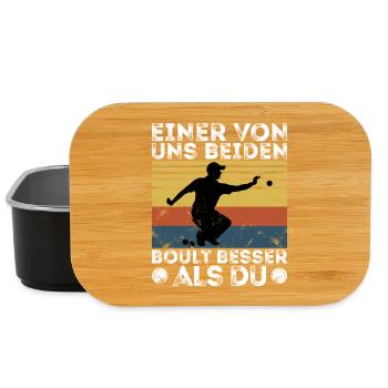 L’un de nous deux boult - bouler petanque - Boîte à goûter - noir - Devant