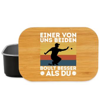 L’un de nous deux boult - bouler petanque - Boîte à goûter - noir - Devant