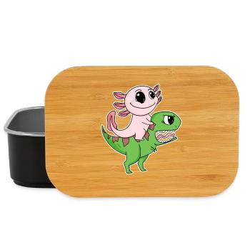 Dino Motif Dinosaure Axolotl Motif Enfants - Boîte à goûter - noir - Devant