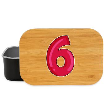 Sechs Zahl 6 Nummer rot - Lunch Box - Schwarz - Vorne