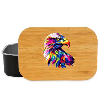 Aigle Pop Art Couleurs vives Aigle royal Pygargue à queue blanche - Boîte à goûter - noir - Devant