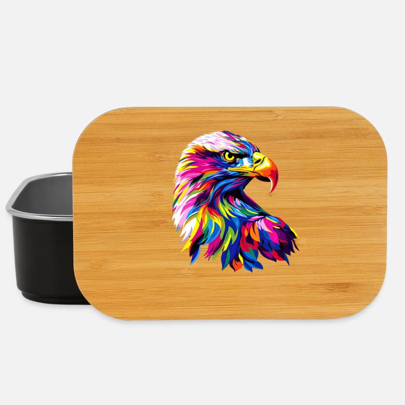 Adler Pop Art Bunte Farben Steinadler Seeadler - Lunch Box - Schwarz