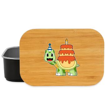 Turtle Birthday Cake - Lunch Box - black - Front