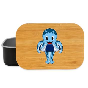 Krake Schwimmen Schwimmring Sommer - Lunch Box - Schwarz - Vorne