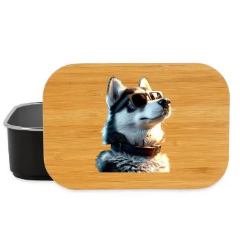 Husky Dogs Lover Dog Love Siberian Huskies - Lunch Box - black - Front