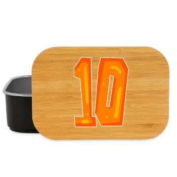 Zehn 10 orange Nummer Zahl - Lunch Box - Schwarz - Vorne