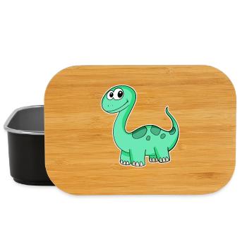 Dino Motif Dinosaur Green - Lunch Box - black - Front
