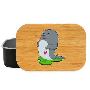 Seal Painter Brush Painting - Lunch Box - black - Front